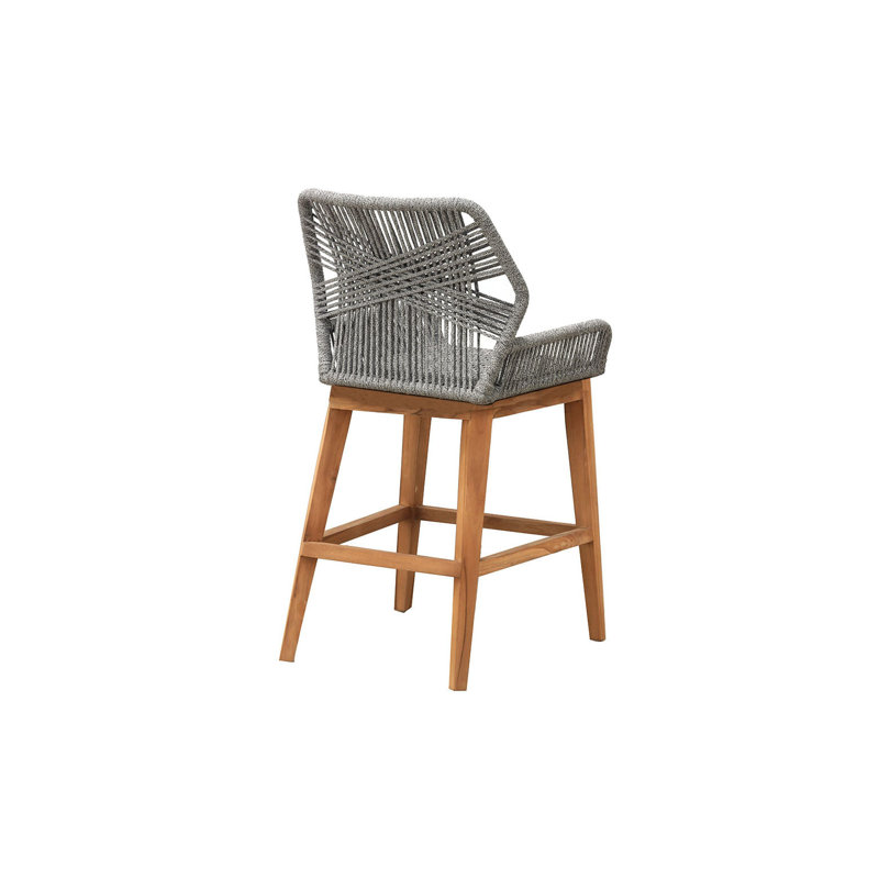 Beverly Outdoor Teak Bar Stool, Gray