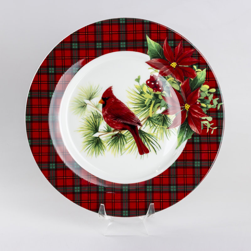 Poinsettia Cardinal 7.5" Bone China Appetizer Plate