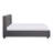 Orra Full Platform Bed, Padded Headboard, Channel Stitch Gray Polyester