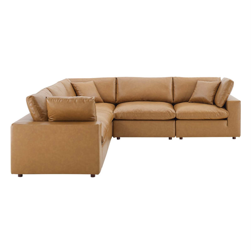 Canapé modulaire 5 pièces Modway Commix, Brun clair