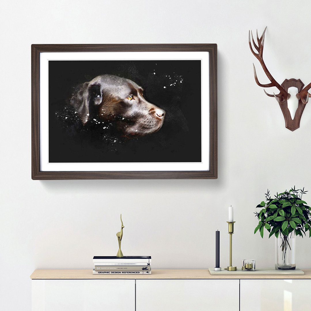 Chocolate Brown Labrador Dog - Picture Frame Graphic Art Print
