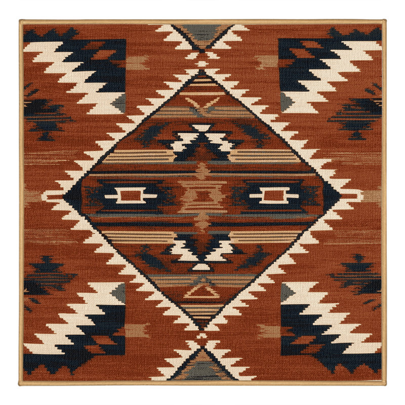 Tapis lavable d'inspiration Pueblo, Carré 6 pi