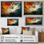Tempête blanche blanche, bleue et orange - Peinture abstraite, art mural-1224859016-1224859009