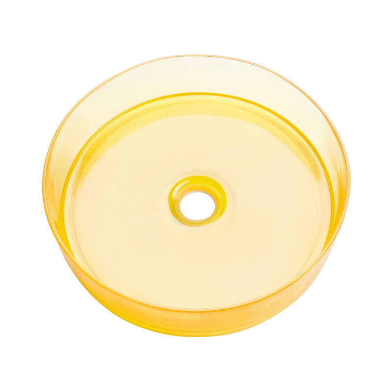 Ivy Bronx Caue 36mm L x 36mm W Solid Surface Circular Sink, Yellow
