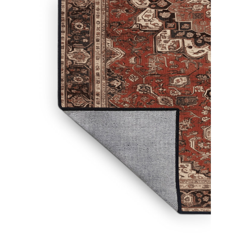 Tapis brun lavable à la machine, Carré 4 pi