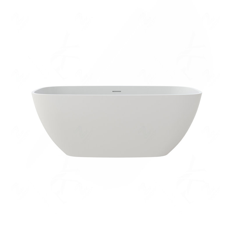 Baignoire autoportante profonde de 150 cm (59 po) pour une personne, blanc mat
