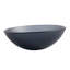 Lavabo vasque de salle de bain mat en verre trempé, lavabo rond pour salle de bain (verre trempé gris mat)