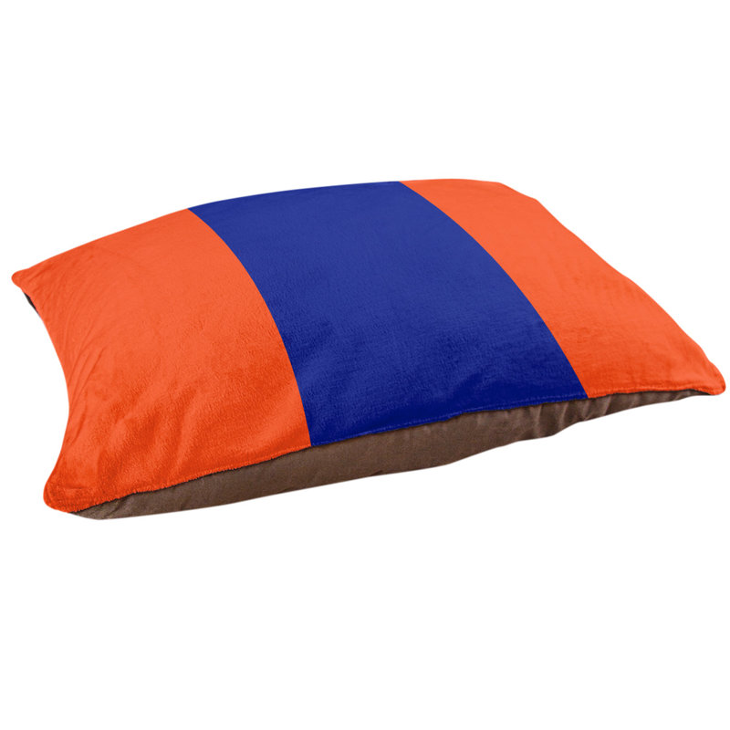 Coussin pour chien Indiana, Très grand (l 50 po x P 40 po x H 17 po), Orange/bleu