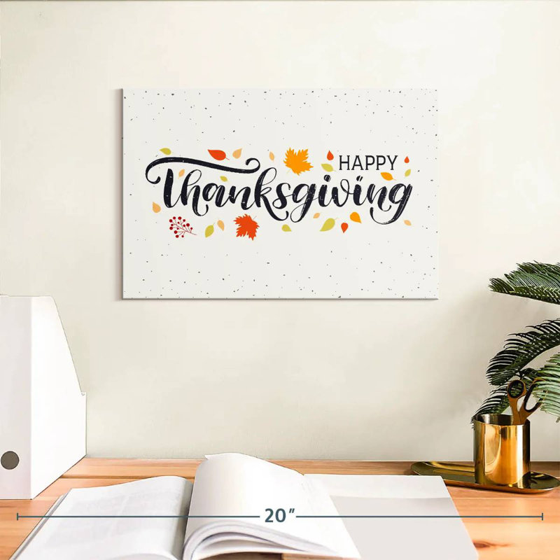 Cursive Thanksgiving Greeting, H 8 po x l 12 po