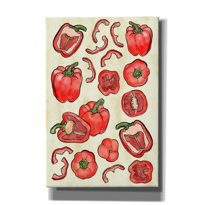 «Red Peppers» par Elizabeth Caldwell, art mural