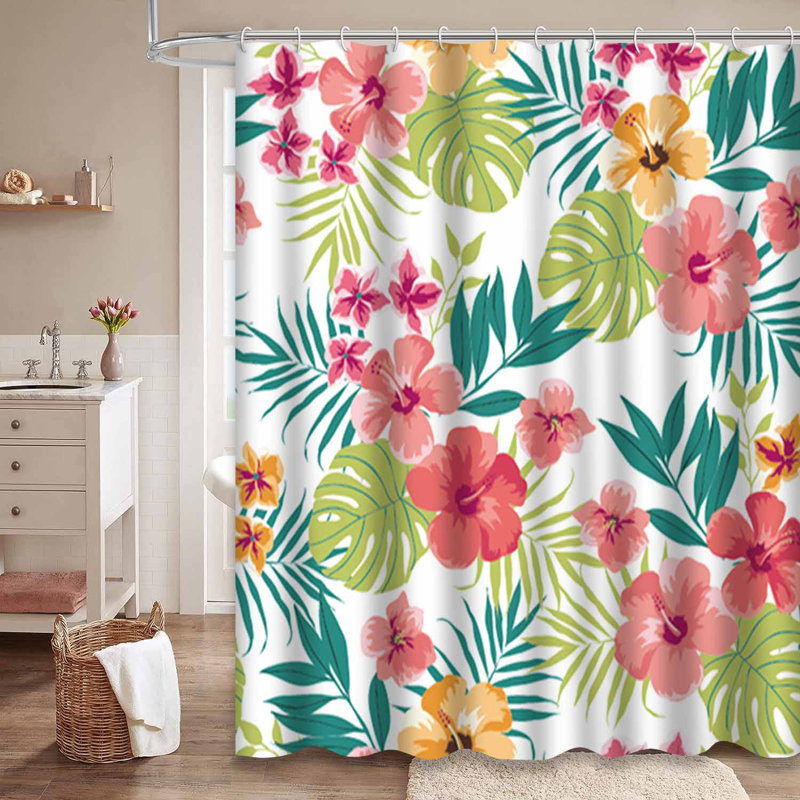 Rideau de douche Hawaiian Hibiscus, L 72 po x l 72 po