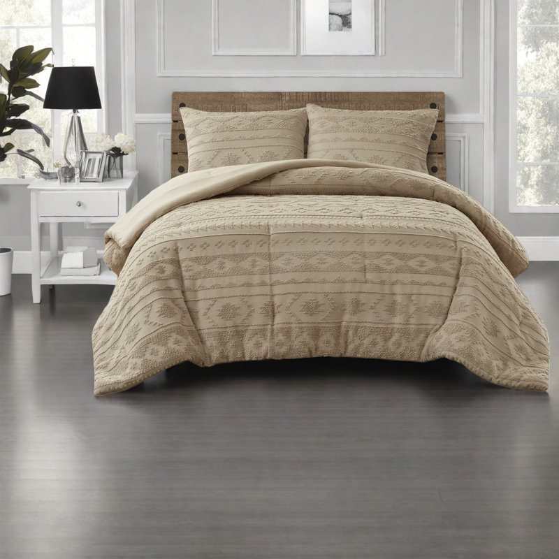 Oversized Chenille Bedding Set, Tan Comforter For Home