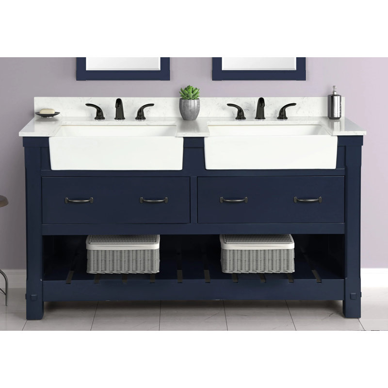 Meuble-lavabo double 60 po Farmington, Marine