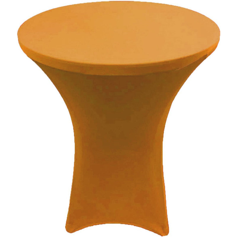 Cocktail Spandex Tablecloth Round Highboy Fitted Stretch Table Cover For Wedding Banquet Party, Gold, 36" L x 36" W