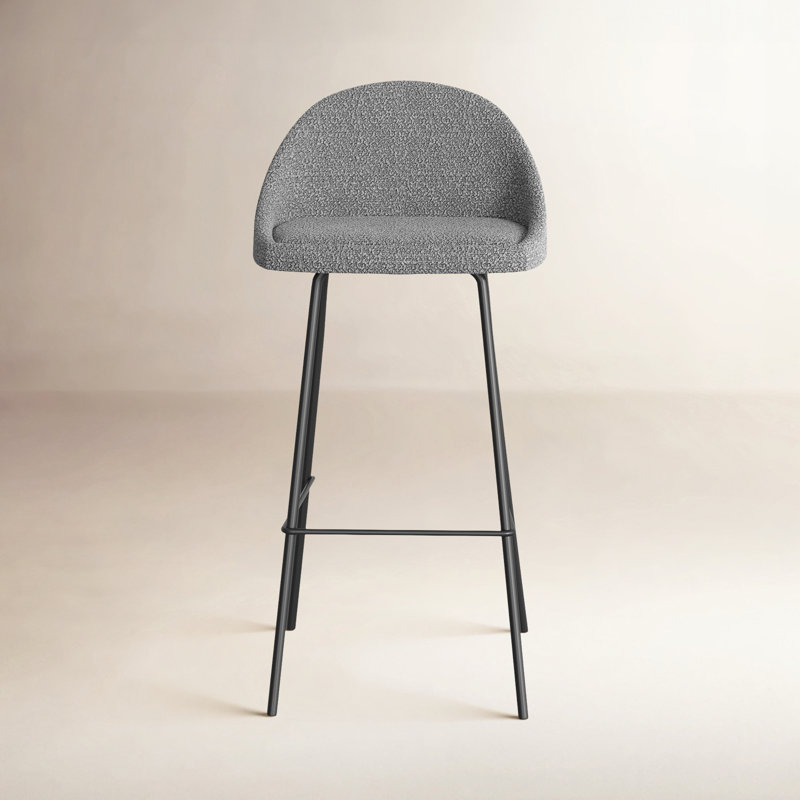 Holmes Boucle Bar & Counter Stool, Gray, Bar Stool (29.5" Seat Height)