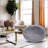 Minky Velvet Bean Bag Chair, Grey-5Ft Plush Floor Chair For Kids And Adults With Washable Cover, Lounge Chair With Stretchable Fabric, Filled With Shredded And Memory Foam-1915276214