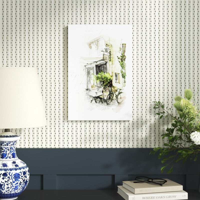 Watercolor Café - peinture sur toile tendue, H 18 po x l 12 po