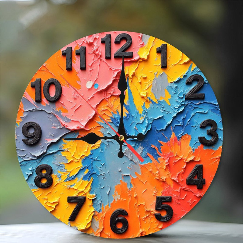 Horloge murale colorée, art moderne