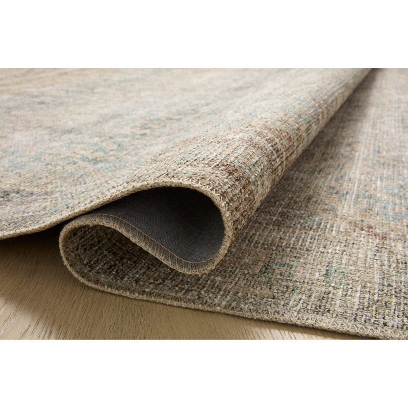 Jade and Natural Synthetic Traditional Area Rug, 7'6" x 9'6"