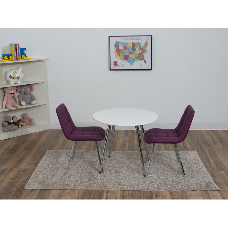 Ensemble de table de jeu et de chaises Paulita, pour enfants, Mauve