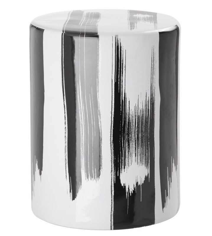 Tabouret d'appoint en céramique Gwendolyn, Noir