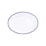 Vintage Oval Plates, Black Rim