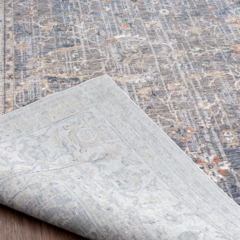8 Area Rug in Charcoal/Beige, Rectangle 7'6" x 9'6"