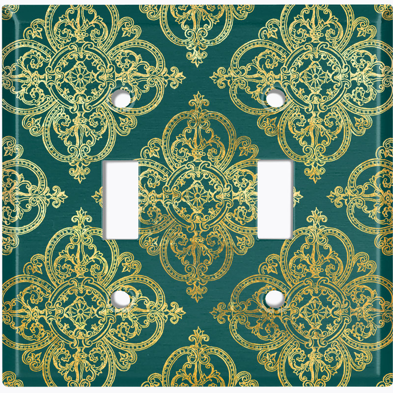 Patterned 2 - Gang Toggle Light Switch Standard Wall Plate