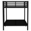 Lit superposé double en métal pour les adolescents et les adultes, couleur noire, peu encombrant, bruit, lit sous rangement efficace, solution pour économiser, sommeil, conception avec garde-corps, processus d'assemblage simple-9943760-9943761