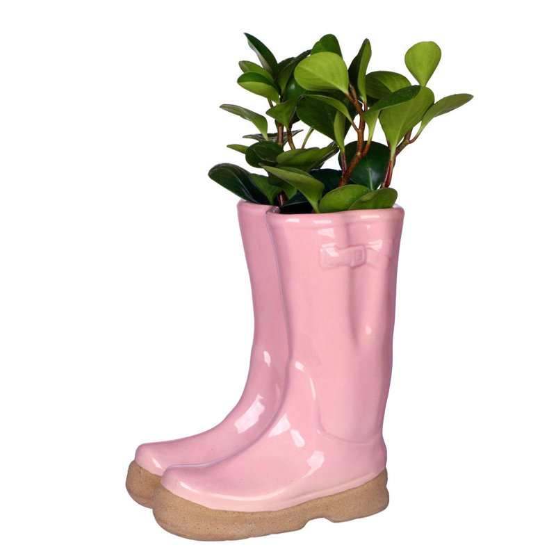 Carlson Ceramic Pot Planter, 29.5cm H x 24cm W x 16cm D, Pink