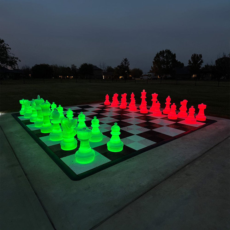 Megachess 25 Inch Plastic Light-up Led Giant Chess Set | Nighttime Only
