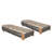 Outdoor  Acacia Wood Patio Adjustable Lounge Chair - Uncushioned For Backyard Pool Garden-Grey Rope & Natural Iron