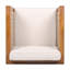 Ensemble de 2 fauteuils club d'extérieur avec structure en bois d'acacia et coussins beiges
