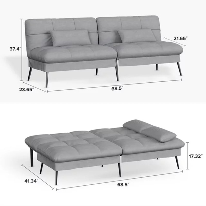 Canapé d'extérieur de 24 po de largeur avec coussins Dora, Gris