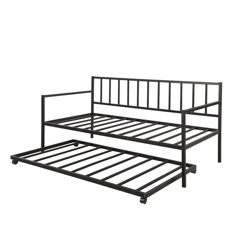 Lit de jour simple en métal avec couchette multifonctionnelle peu encombrante pour les maisons modernes