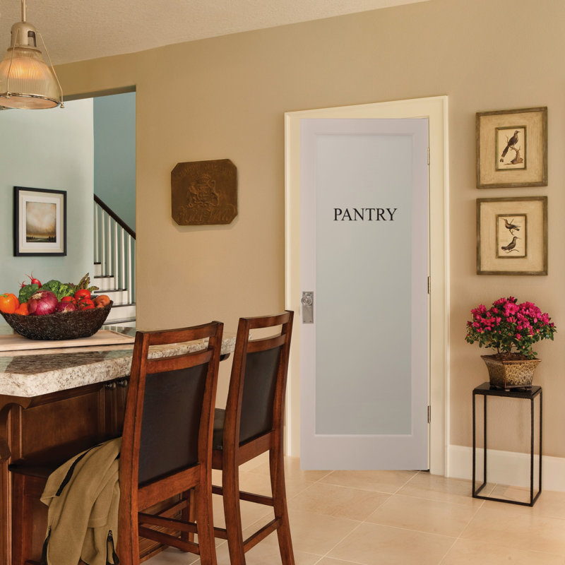Glass Solid Wood Standard Door, 25.5" x 81.75", Left