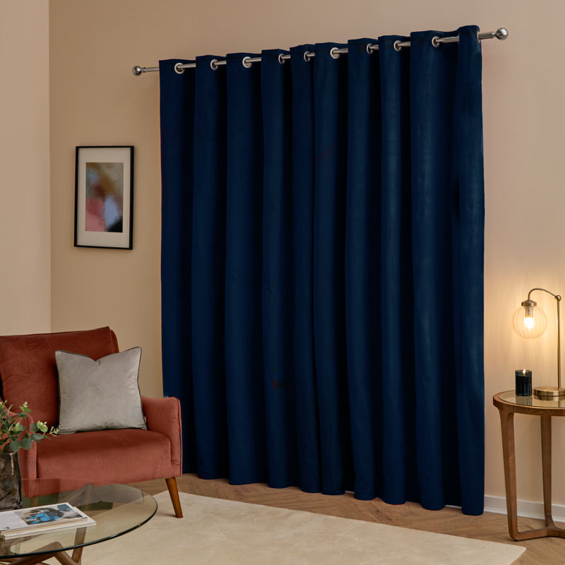 The Ultimate Velvet Blackout Curtain Panel Pair, Blue, 168cm Width x 229cm Drop