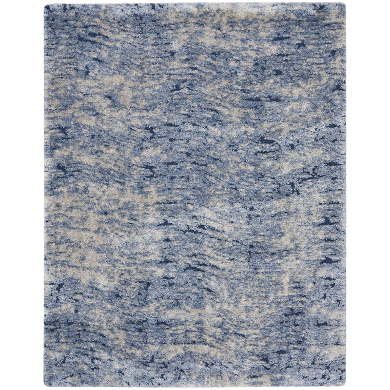 Tapis bleu / ivoire Milsap Dreamy, Rectangle 9 pi x 12 pi