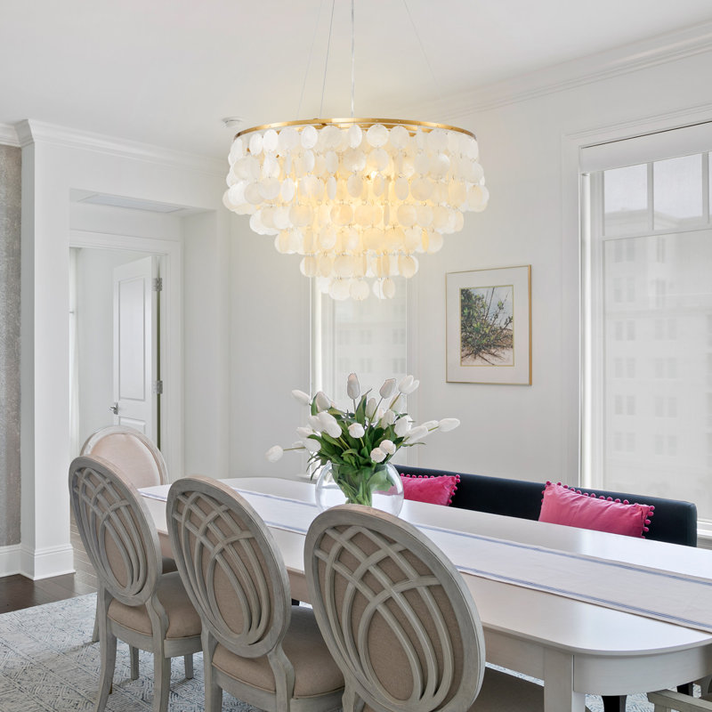 6-Light Dimmable Capiz Shell Chandelier
