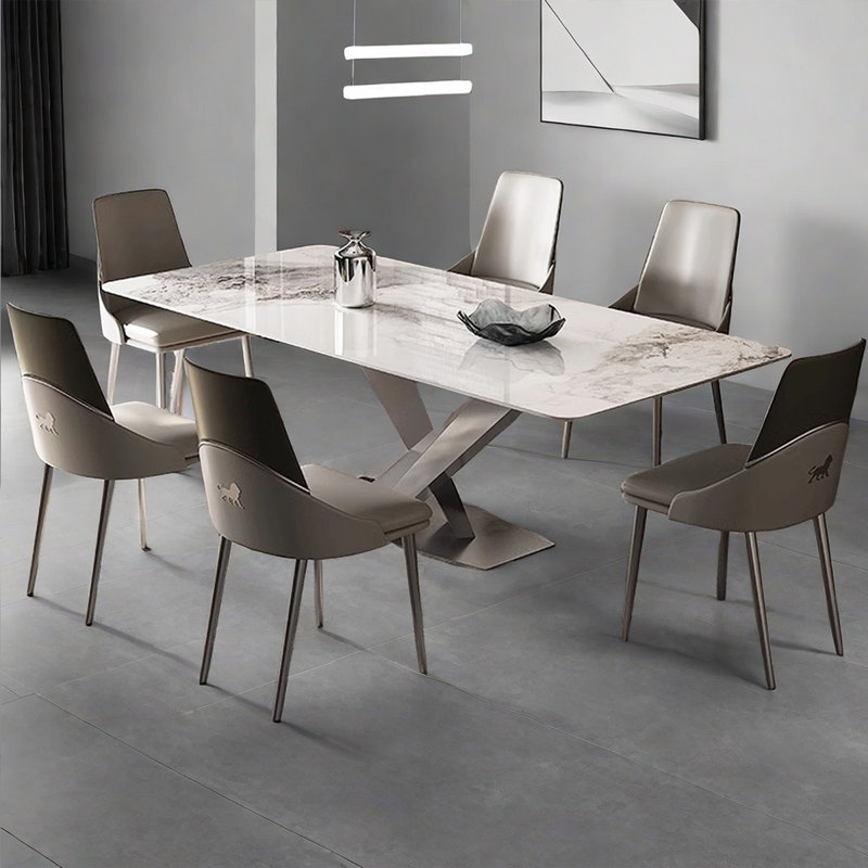Minimalist Italian rectangular dining table, 29.53"H x 63"L x 31.5"W