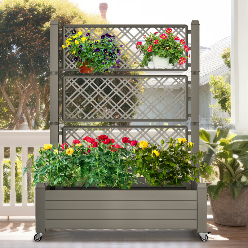 Lit de jardin surélevé en résine l 43,3 po x H 61 po Alajandro, Gris