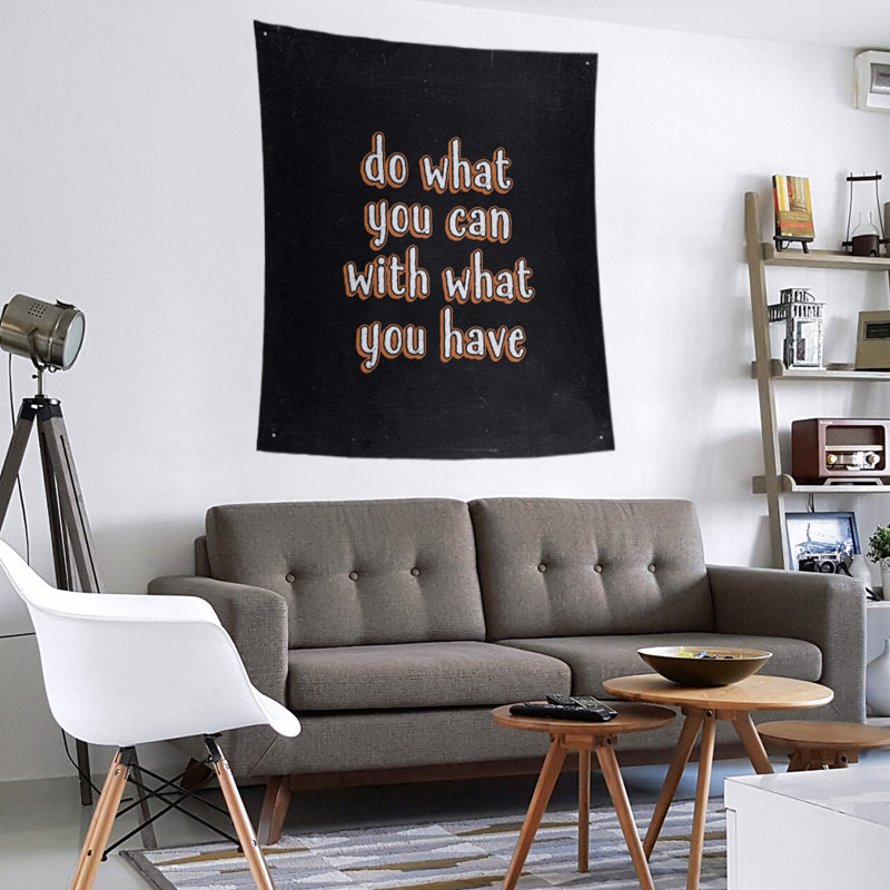 Polyester fait ce que vous pouvez citer tableau noir tapisserie, H 60 po x l 51 po, Orange