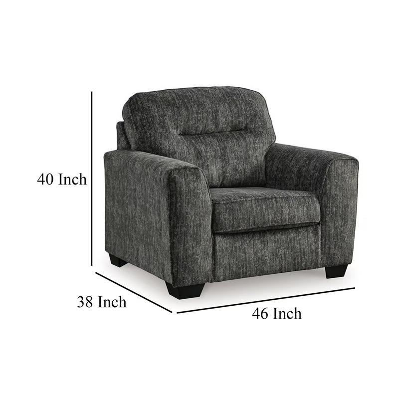 Chaise d'appoint Layla, polyester, rembourrage très moelleux, Mélange de polyester gris foncé