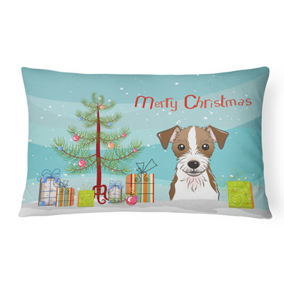  Coussin intérieur / extérieur Christmas Tree and Jack Russell Terrier