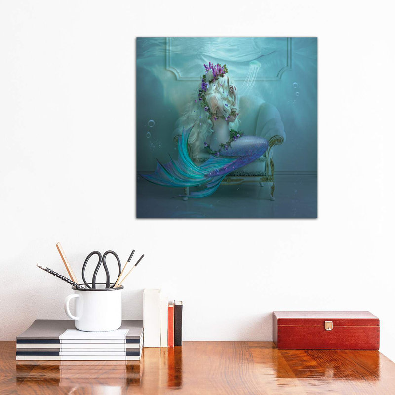 «Mermaid Tears» - Impression sur toile tendue, H 18 po x l 18 po x 1,5 po, Toile tendue