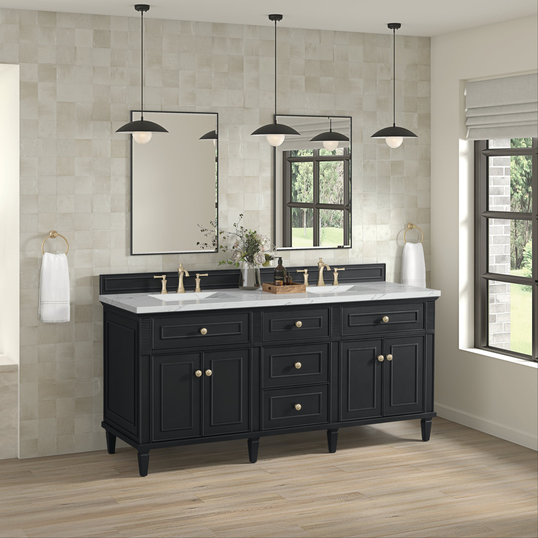 Lorelai 72'' Double Bathroom Vanity with Top James Martin Vanities Base 