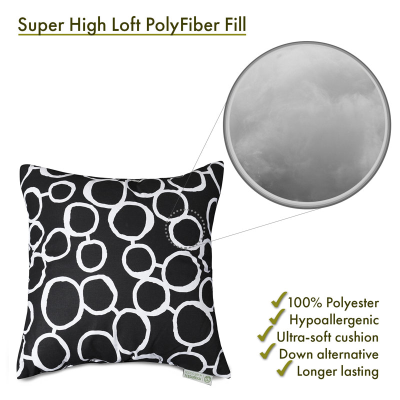 Coussin en coton Fusion, H 24 po x l 24 po, Noir