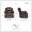 Fauteuil inclinable traditionnel en similicuir de 38 po avec poignée à onglets, structure en bois massif et contreplaqué Mccubbin-2115924629