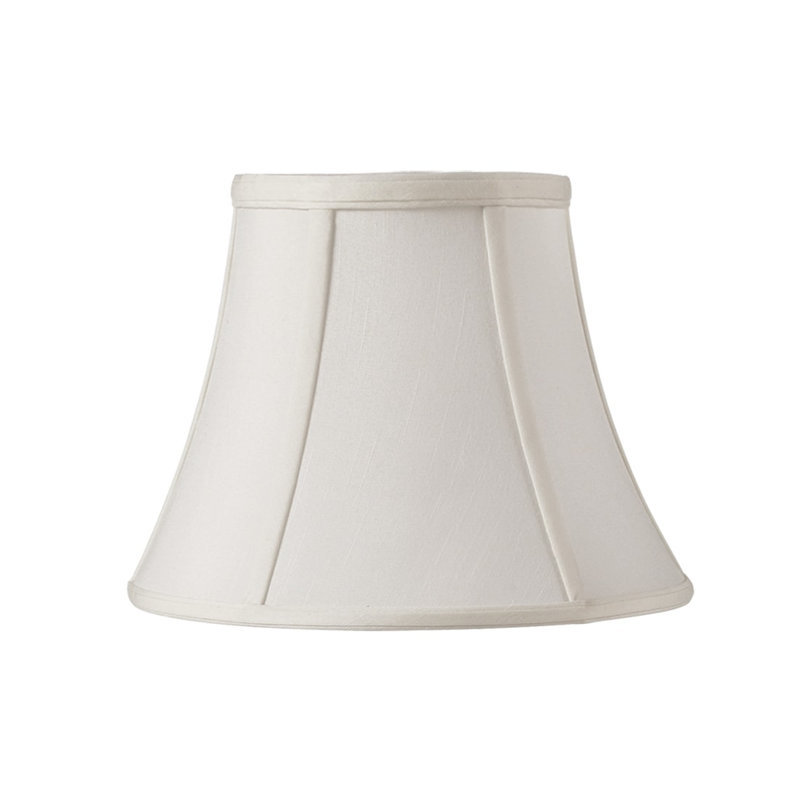 Abat-jour cloche en soie / shantung (araignée), Blanc, H 9 po x l 12 po x P 12 po