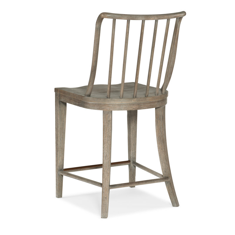 Gray Washed Oak Spindle-Back Counter Stool